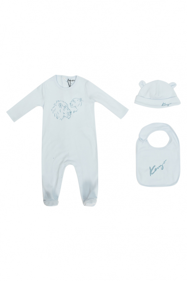 Kenzo Kids Romper suit, hat & bib set